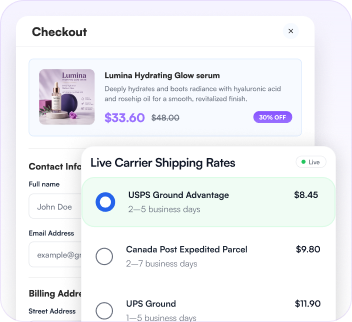 Live Carrier Shipping Rates